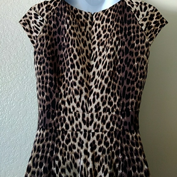 Kay Unger Sheath Dress Size 4 Brown Animal Print - Picture 5 of 8
